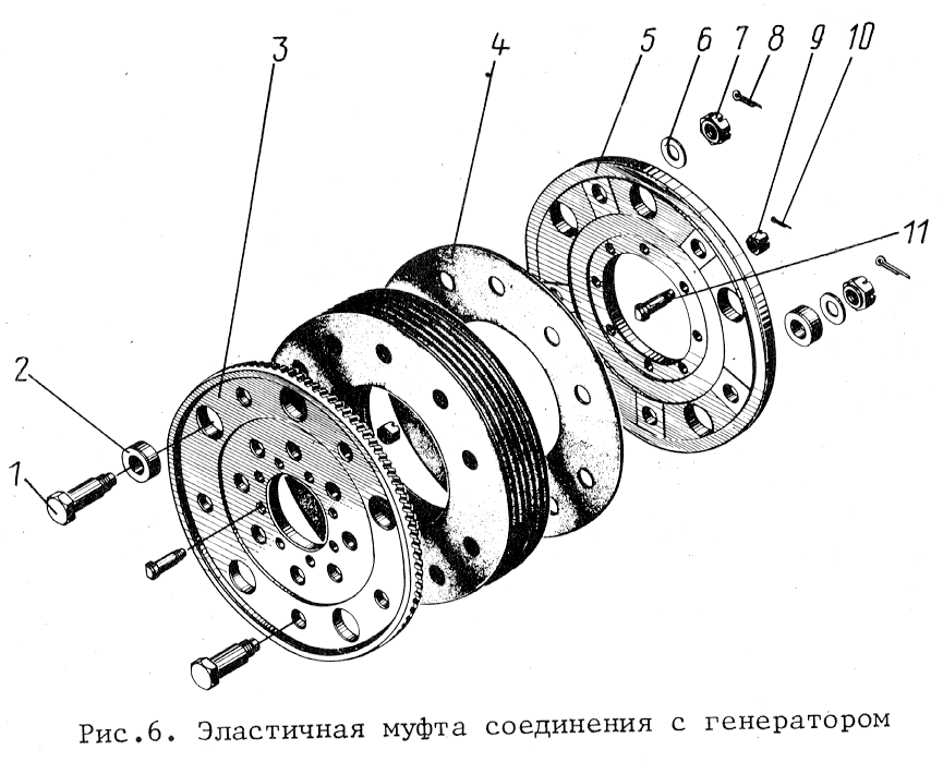 Эластичная муфта соединения с генератором Д100.03.1Сб