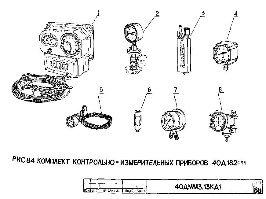 Комплект контрольно-измерительных приборов 40Д.182спч