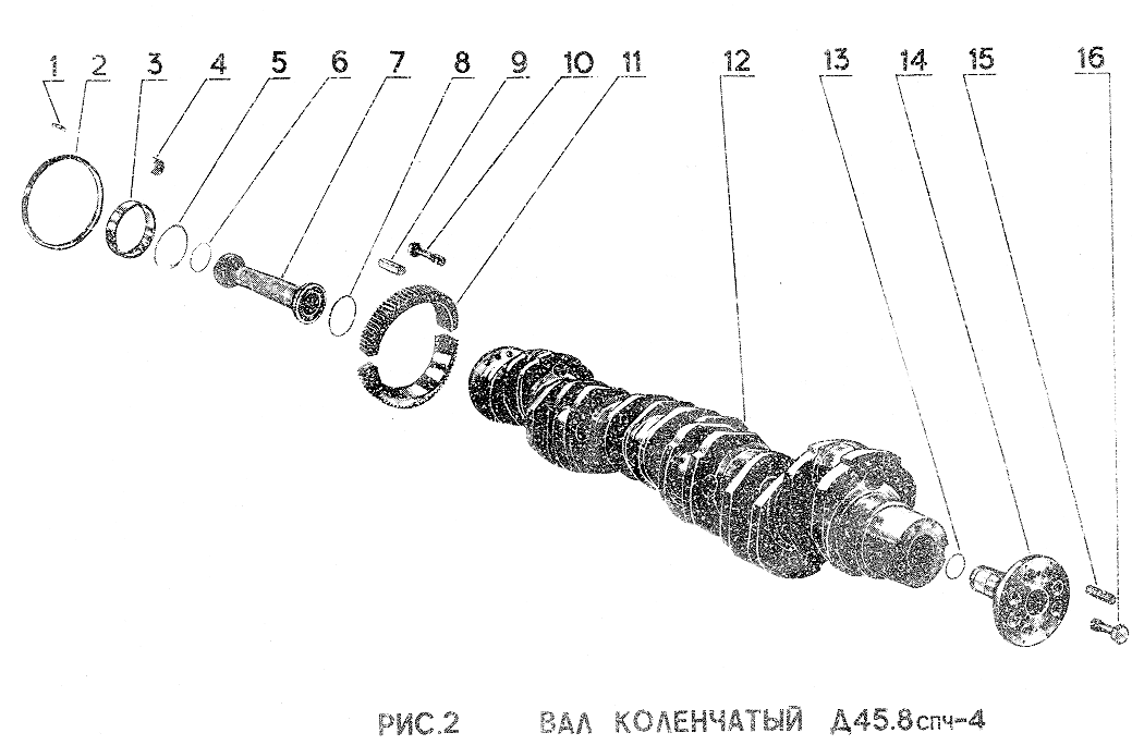 Вал коленчатый Д45.8спч-4