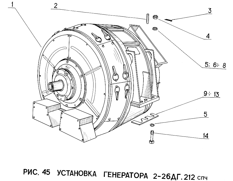 Установка генератора 2-26ДГ.212спч