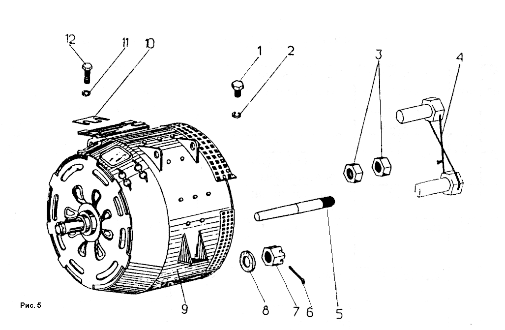 Соединение двигателя с генератором ПД1.03 (1-ПД4.03)